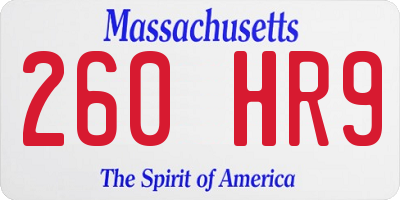 MA license plate 260HR9