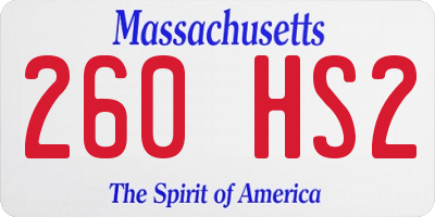 MA license plate 260HS2
