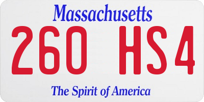 MA license plate 260HS4