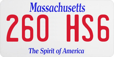 MA license plate 260HS6