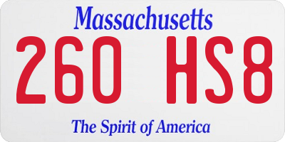 MA license plate 260HS8
