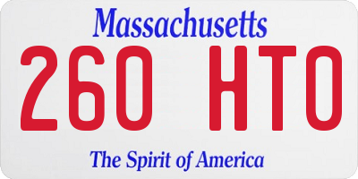 MA license plate 260HT0
