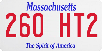 MA license plate 260HT2