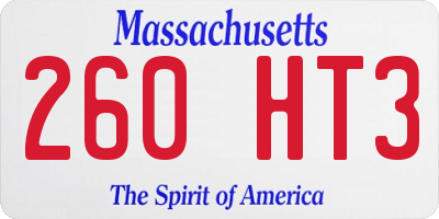 MA license plate 260HT3