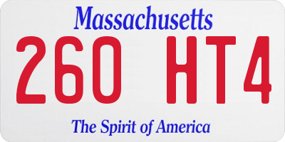 MA license plate 260HT4