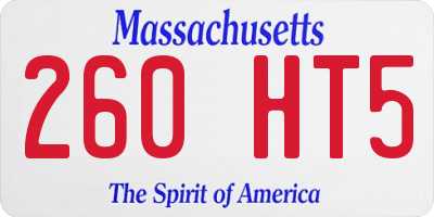 MA license plate 260HT5