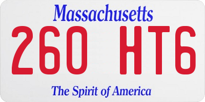 MA license plate 260HT6