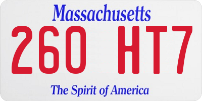 MA license plate 260HT7