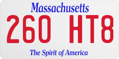 MA license plate 260HT8