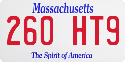 MA license plate 260HT9