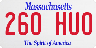 MA license plate 260HU0