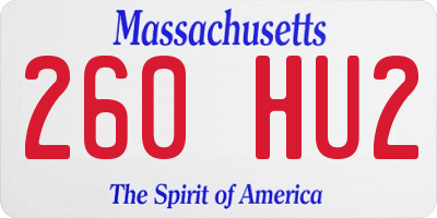 MA license plate 260HU2