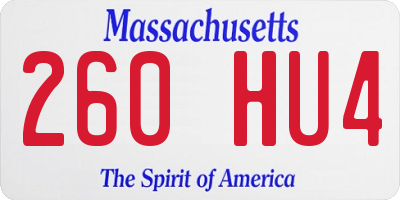 MA license plate 260HU4