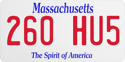 MA license plate 260HU5