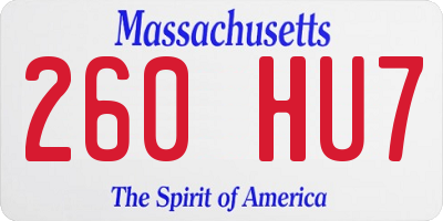 MA license plate 260HU7