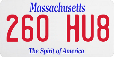 MA license plate 260HU8