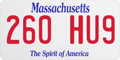 MA license plate 260HU9