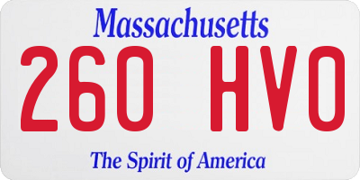 MA license plate 260HV0