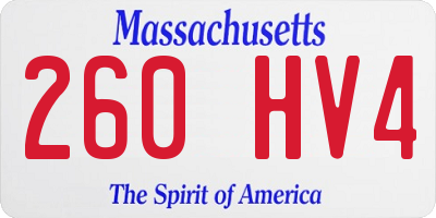 MA license plate 260HV4