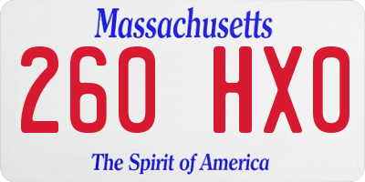 MA license plate 260HX0