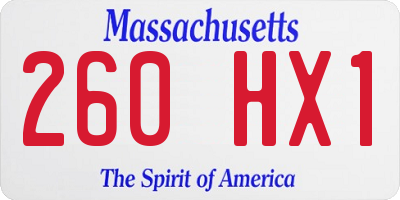 MA license plate 260HX1