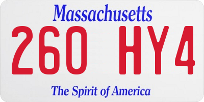 MA license plate 260HY4