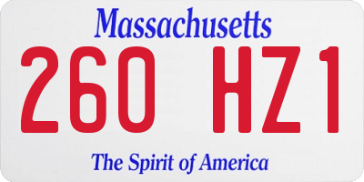 MA license plate 260HZ1