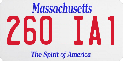 MA license plate 260IA1
