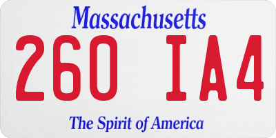 MA license plate 260IA4