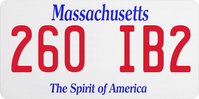 MA license plate 260IB2