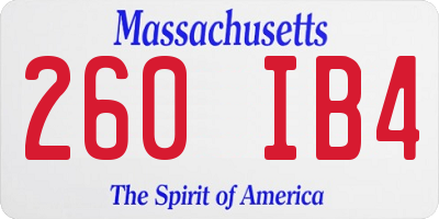 MA license plate 260IB4