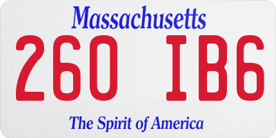 MA license plate 260IB6
