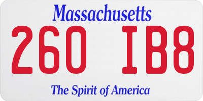 MA license plate 260IB8