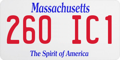 MA license plate 260IC1