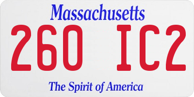 MA license plate 260IC2