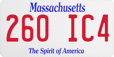 MA license plate 260IC4