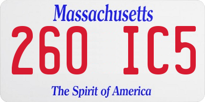 MA license plate 260IC5