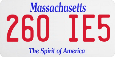 MA license plate 260IE5