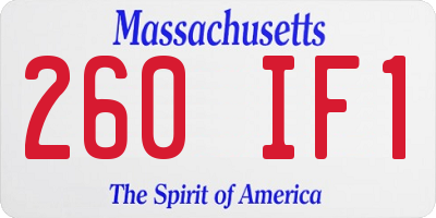 MA license plate 260IF1