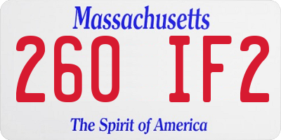 MA license plate 260IF2