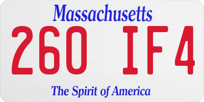MA license plate 260IF4