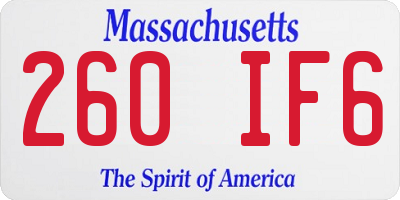 MA license plate 260IF6