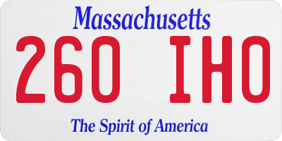 MA license plate 260IH0