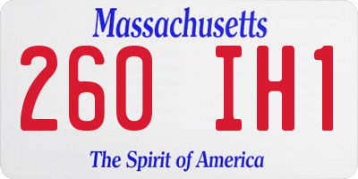 MA license plate 260IH1