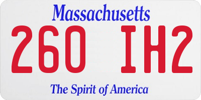 MA license plate 260IH2