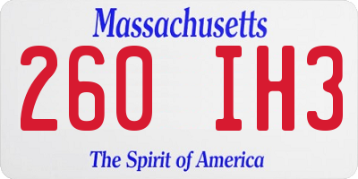 MA license plate 260IH3