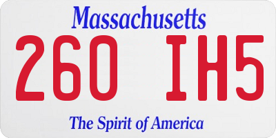MA license plate 260IH5