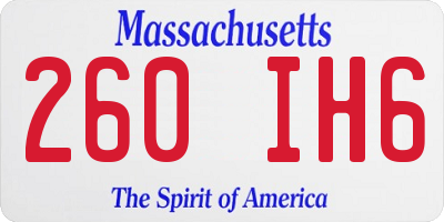 MA license plate 260IH6