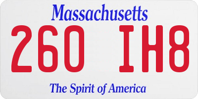 MA license plate 260IH8