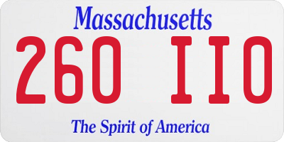 MA license plate 260II0